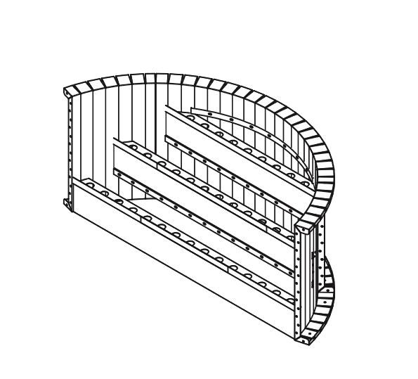 4' Radius Straight Tread Steel 42" Step